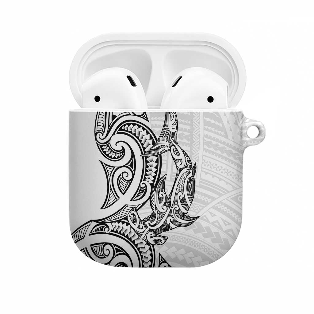 New Zealand Hammerhead Shark AirPods Case Maori Haehae Mangopare White - Vibe Hoodie