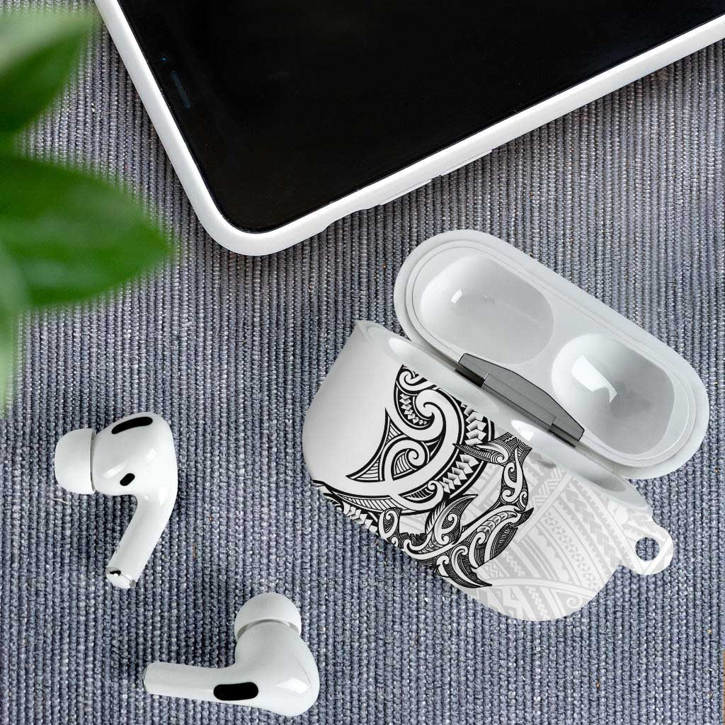 New Zealand Hammerhead Shark AirPods Case Maori Haehae Mangopare White - Vibe Hoodie