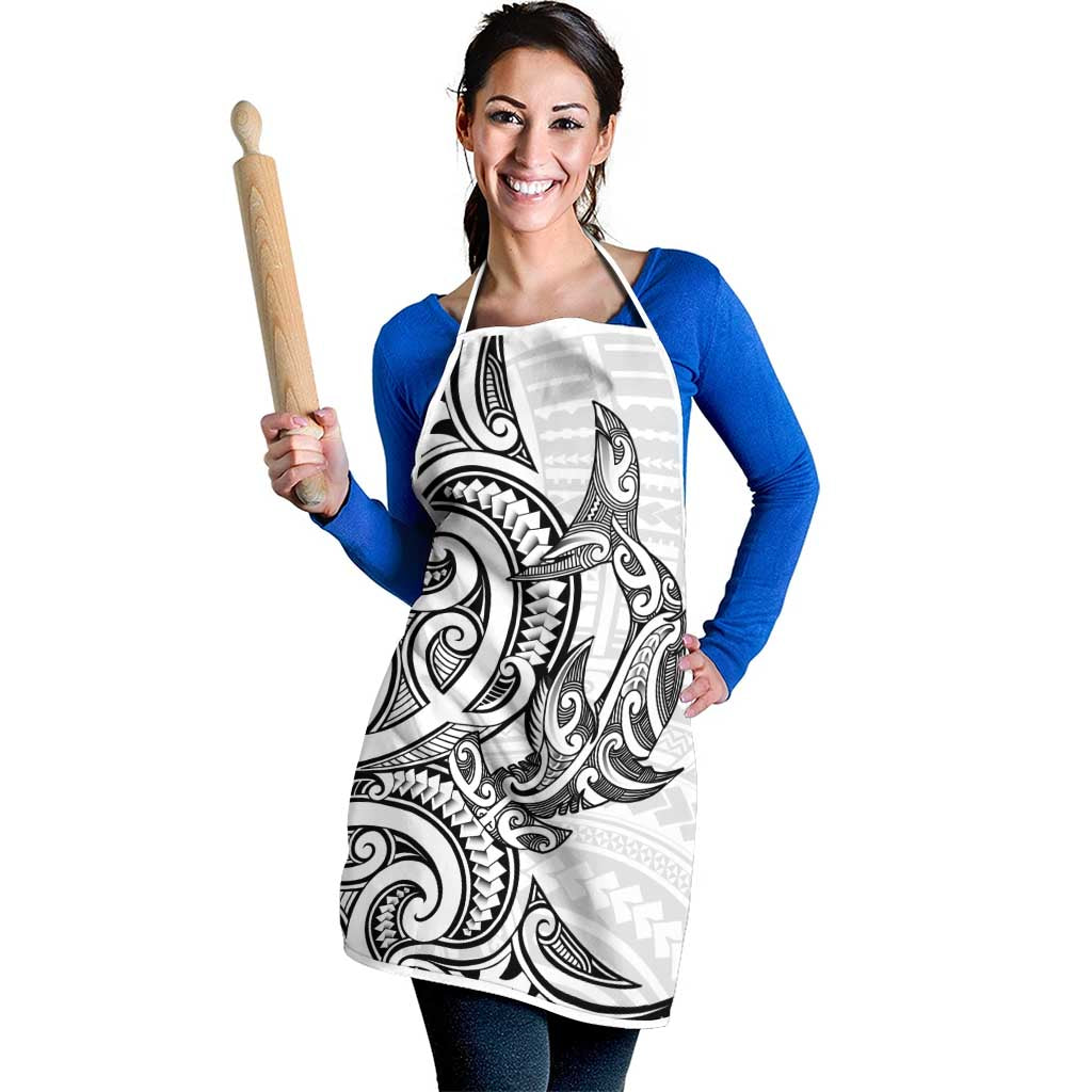 New Zealand Hammerhead Shark Apron Maori Haehae Mangopare White - Vibe Hoodie