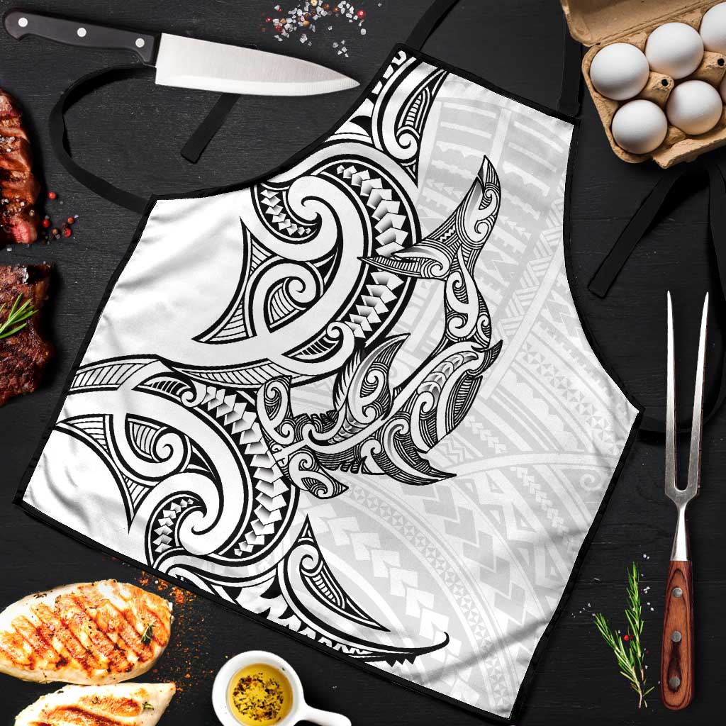 New Zealand Hammerhead Shark Apron Maori Haehae Mangopare White - Vibe Hoodie