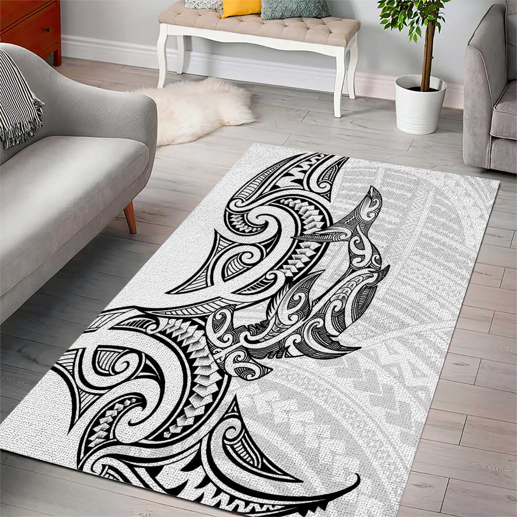 New Zealand Hammerhead Shark Area Rug Maori Haehae Mangopare White - Vibe Hoodie