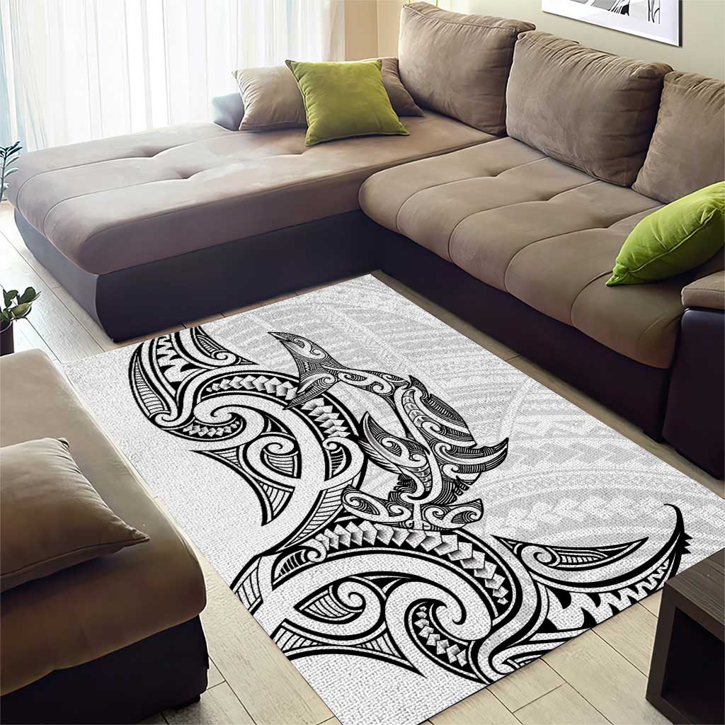 New Zealand Hammerhead Shark Area Rug Maori Haehae Mangopare White - Vibe Hoodie