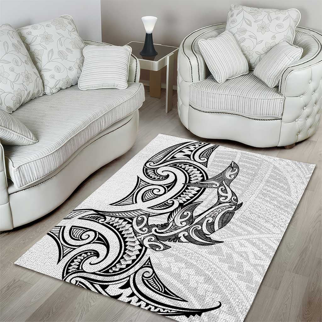 New Zealand Hammerhead Shark Area Rug Maori Haehae Mangopare White - Vibe Hoodie