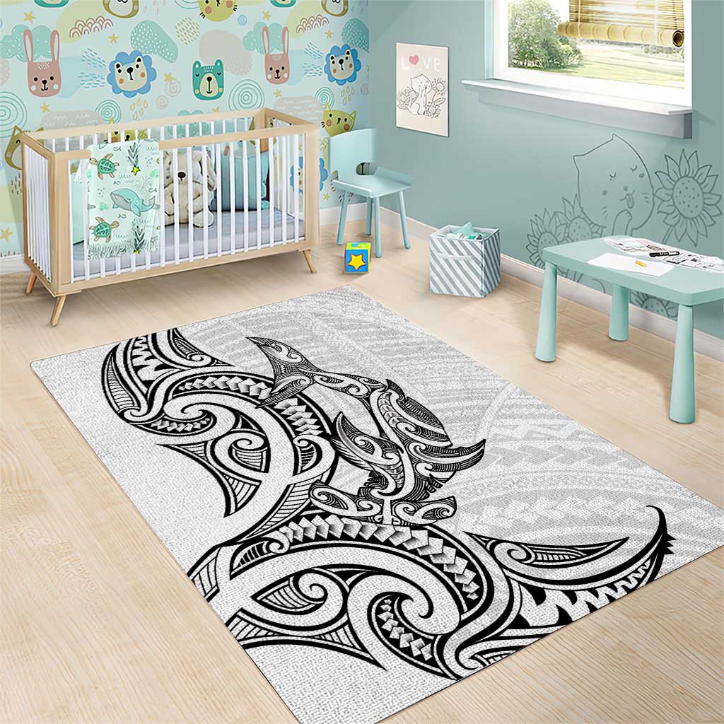 New Zealand Hammerhead Shark Area Rug Maori Haehae Mangopare White - Vibe Hoodie