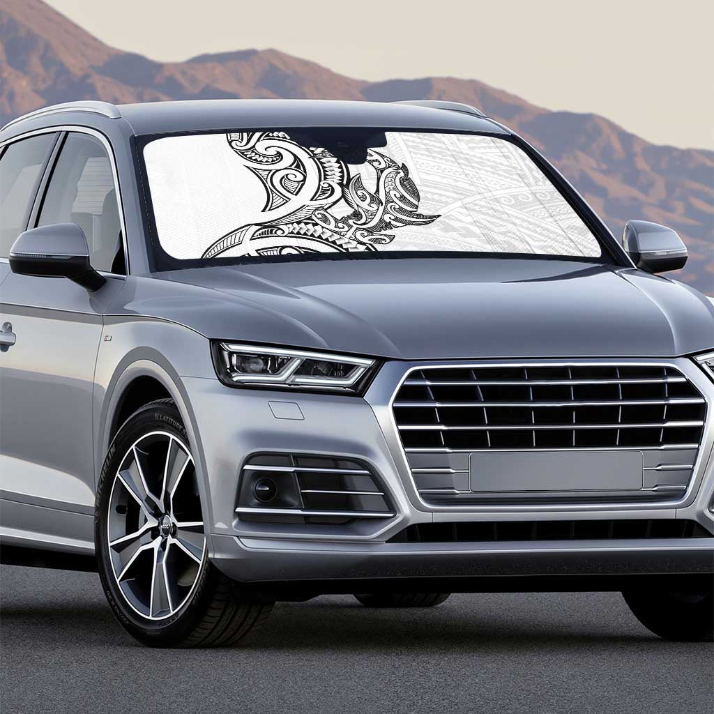 New Zealand Hammerhead Shark Auto Sun Shade Maori Haehae Mangopare White - Vibe Hoodie