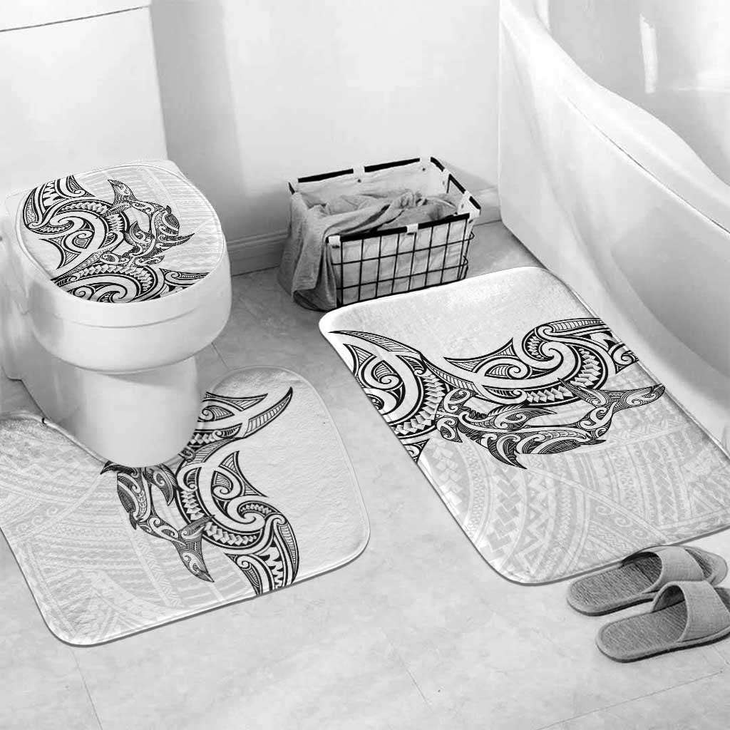 New Zealand Hammerhead Shark Bathroom Set Maori Haehae Mangopare White - Vibe Hoodie