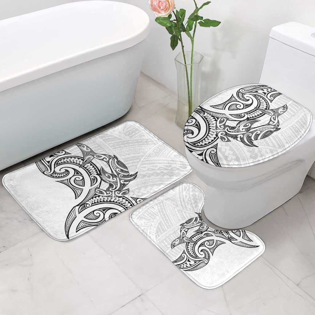 New Zealand Hammerhead Shark Bathroom Set Maori Haehae Mangopare White - Vibe Hoodie