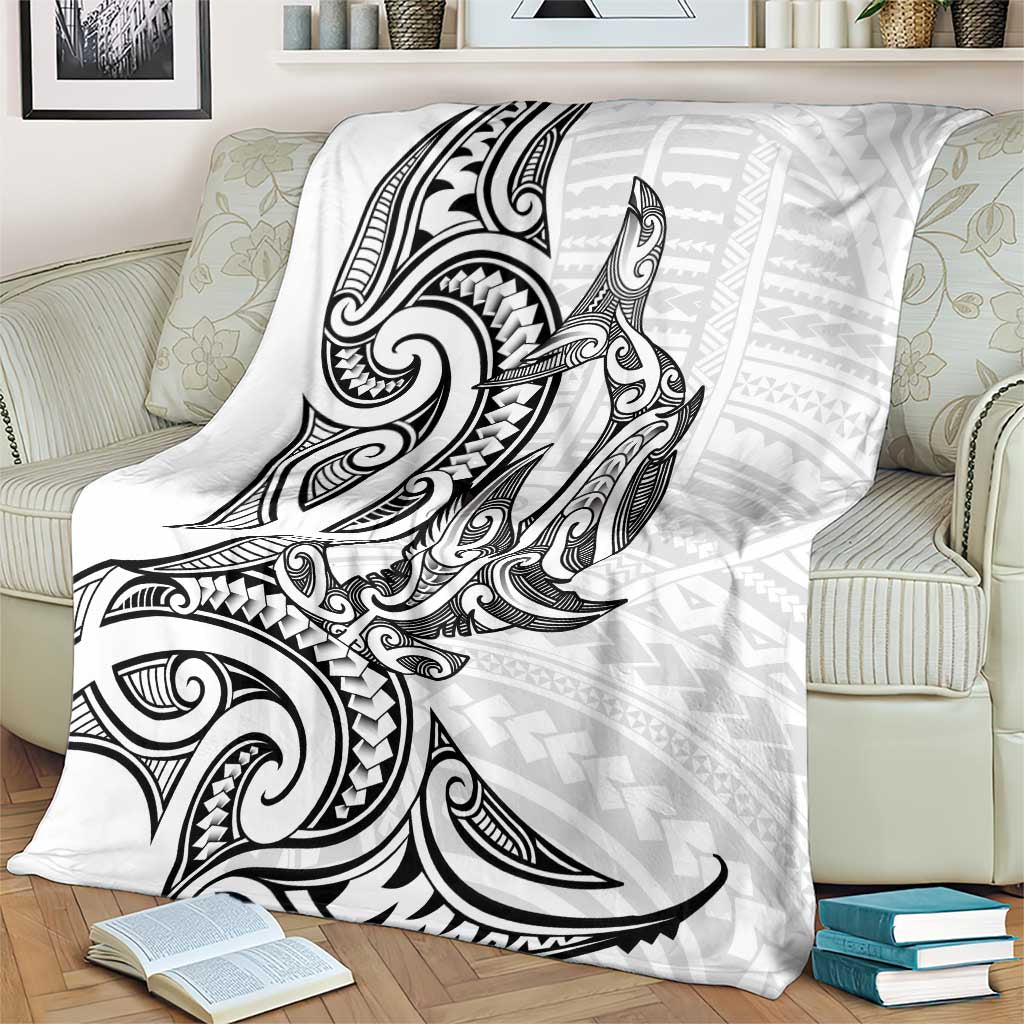 New Zealand Hammerhead Shark Blanket Maori Haehae Mangopare White - Vibe Hoodie
