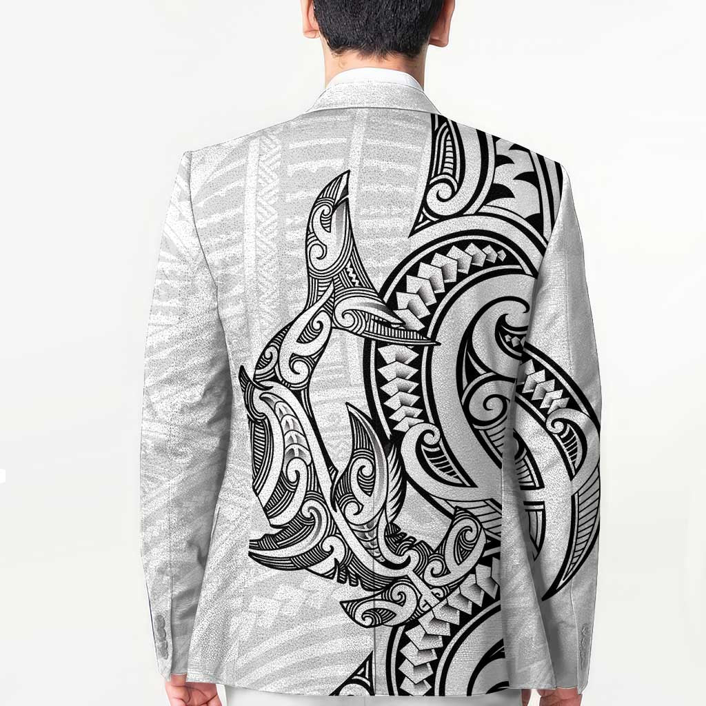 New Zealand Hammerhead Shark Blazer Maori Haehae Mangopare White - Vibe Hoodie