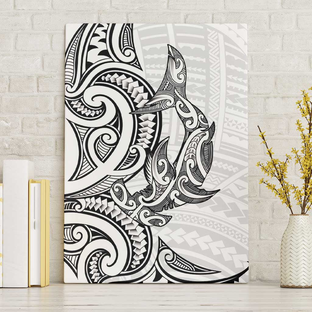 New Zealand Hammerhead Shark Canvas Wall Art Maori Haehae Mangopare White - Vibe Hoodie
