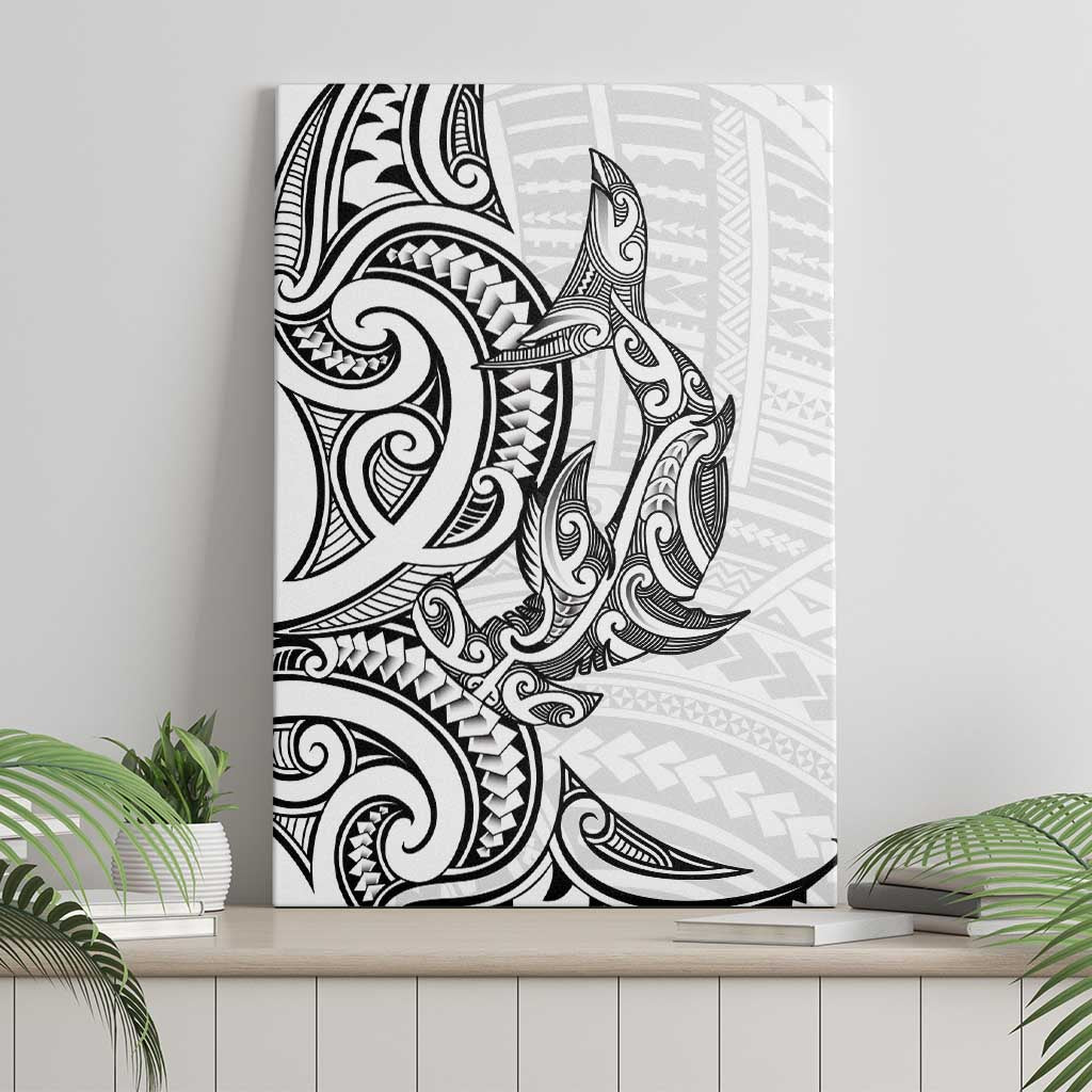 New Zealand Hammerhead Shark Canvas Wall Art Maori Haehae Mangopare White - Vibe Hoodie
