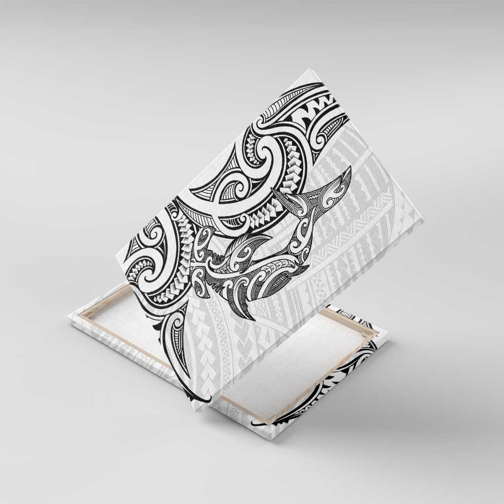 New Zealand Hammerhead Shark Canvas Wall Art Maori Haehae Mangopare White - Vibe Hoodie