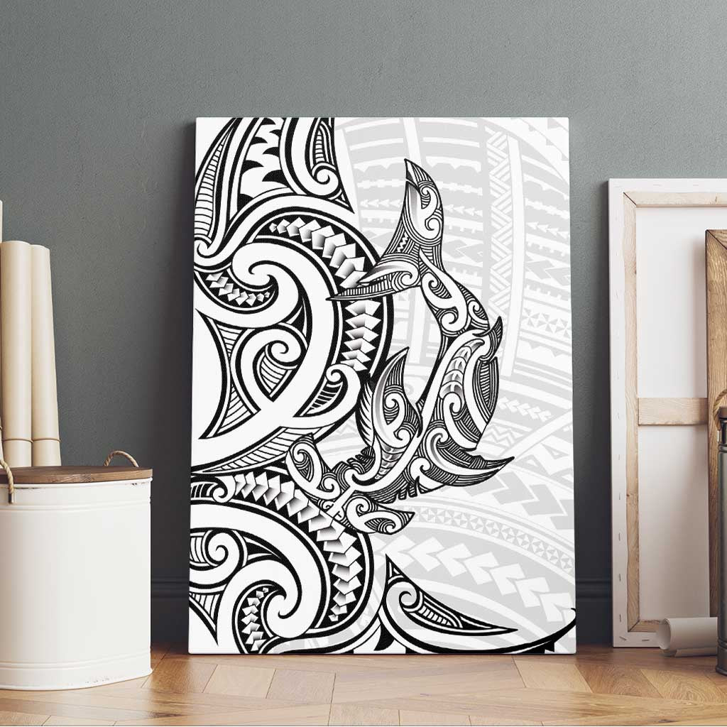 New Zealand Hammerhead Shark Canvas Wall Art Maori Haehae Mangopare White - Vibe Hoodie
