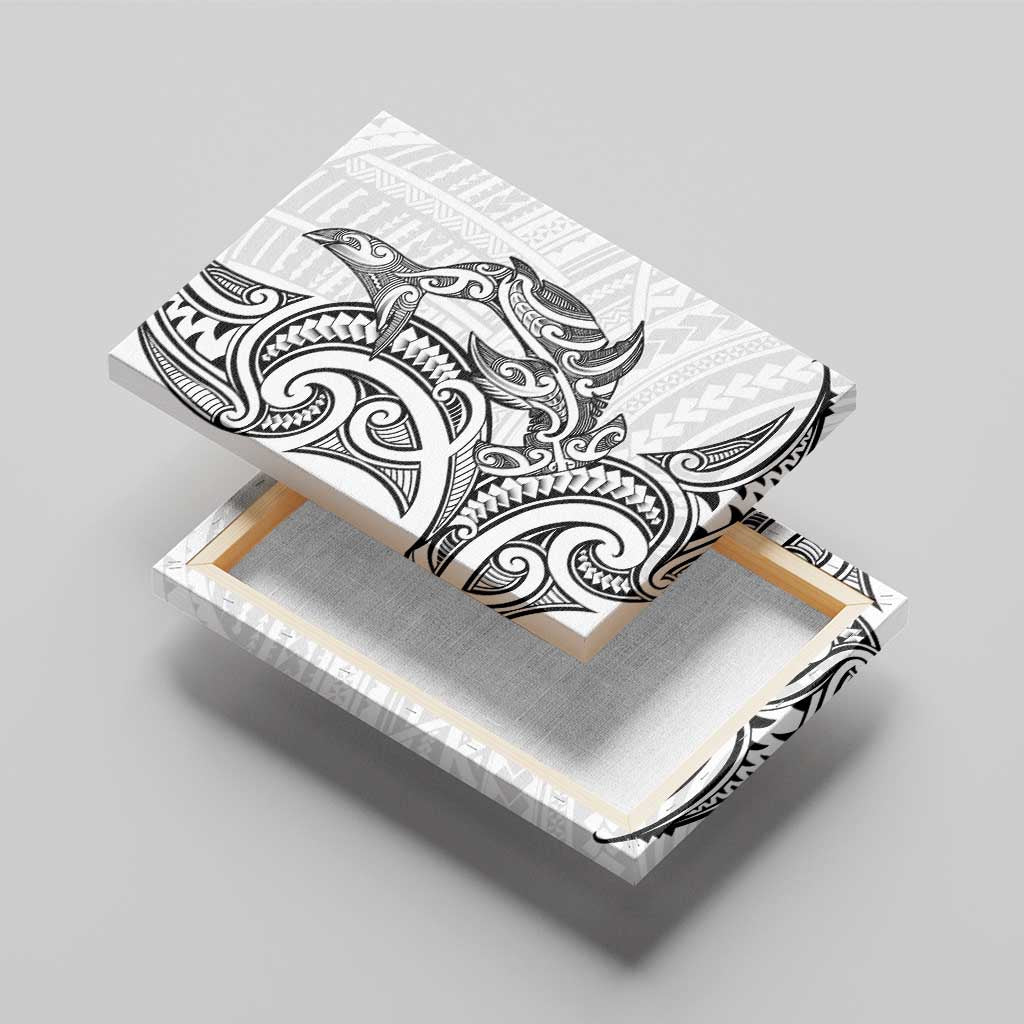 New Zealand Hammerhead Shark Canvas Wall Art Maori Haehae Mangopare White - Vibe Hoodie