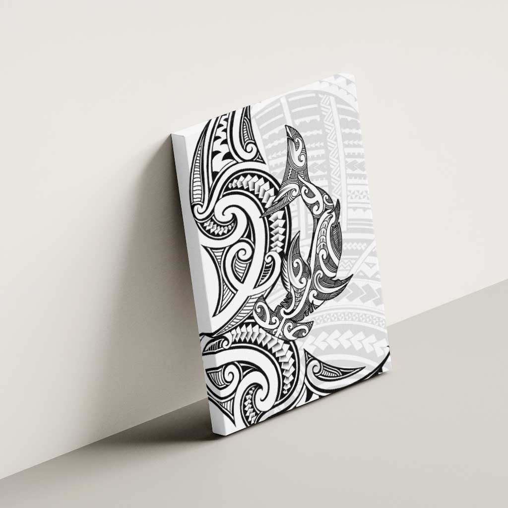 New Zealand Hammerhead Shark Canvas Wall Art Maori Haehae Mangopare White - Vibe Hoodie