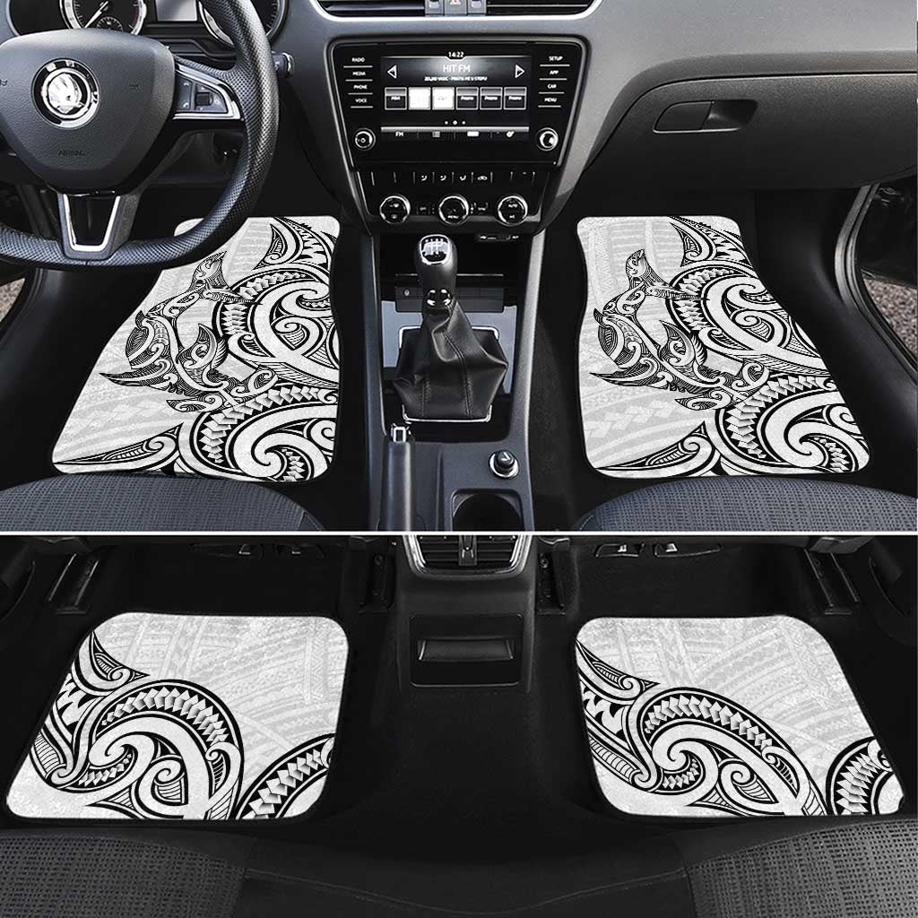 New Zealand Hammerhead Shark Car Mats Maori Haehae Mangopare White - Vibe Hoodie