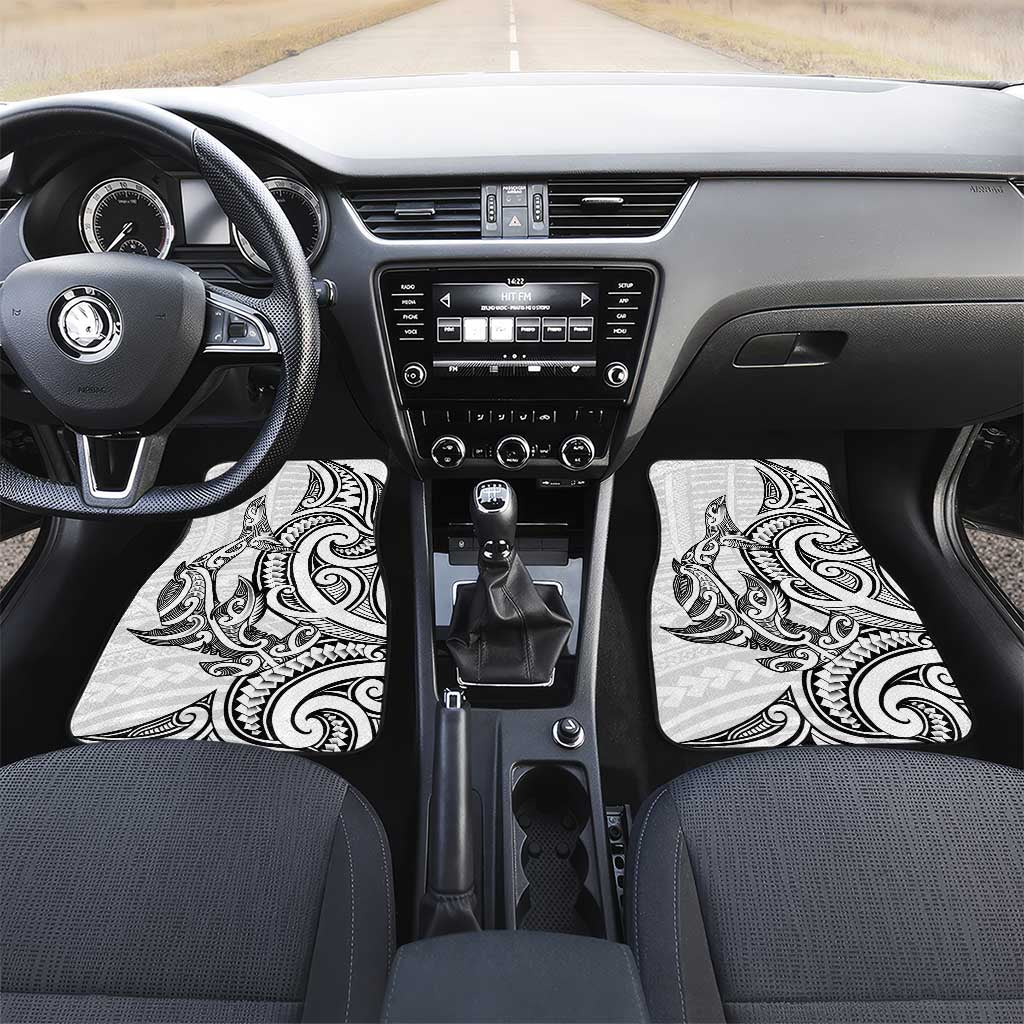 New Zealand Hammerhead Shark Car Mats Maori Haehae Mangopare White - Vibe Hoodie