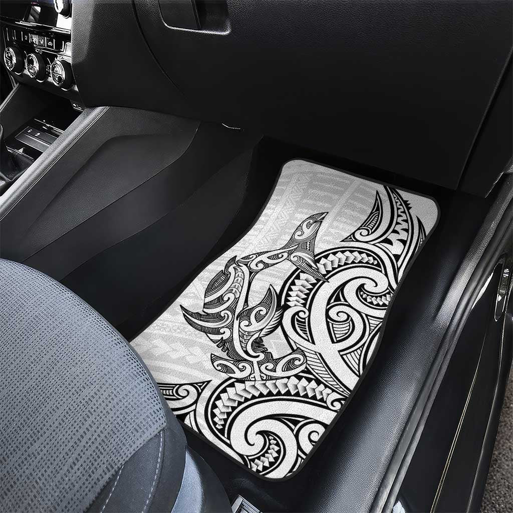 New Zealand Hammerhead Shark Car Mats Maori Haehae Mangopare White - Vibe Hoodie