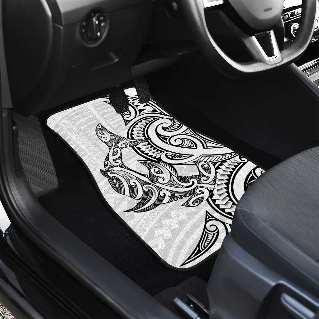 New Zealand Hammerhead Shark Car Mats Maori Haehae Mangopare White - Vibe Hoodie