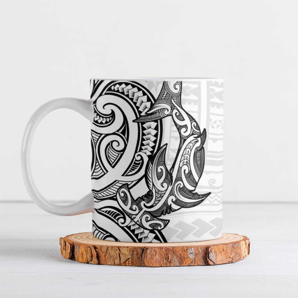 New Zealand Hammerhead Shark Ceramic Mug Maori Haehae Mangopare White - Vibe Hoodie