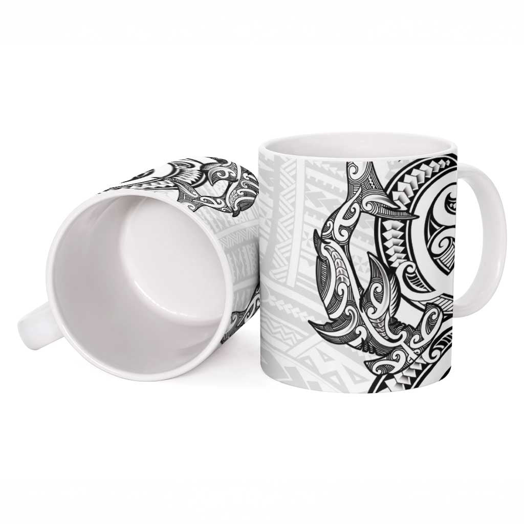 New Zealand Hammerhead Shark Ceramic Mug Maori Haehae Mangopare White - Vibe Hoodie