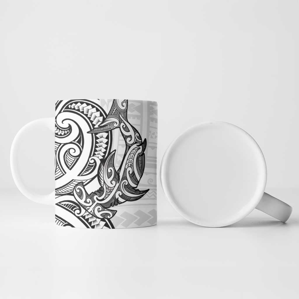 New Zealand Hammerhead Shark Ceramic Mug Maori Haehae Mangopare White - Vibe Hoodie