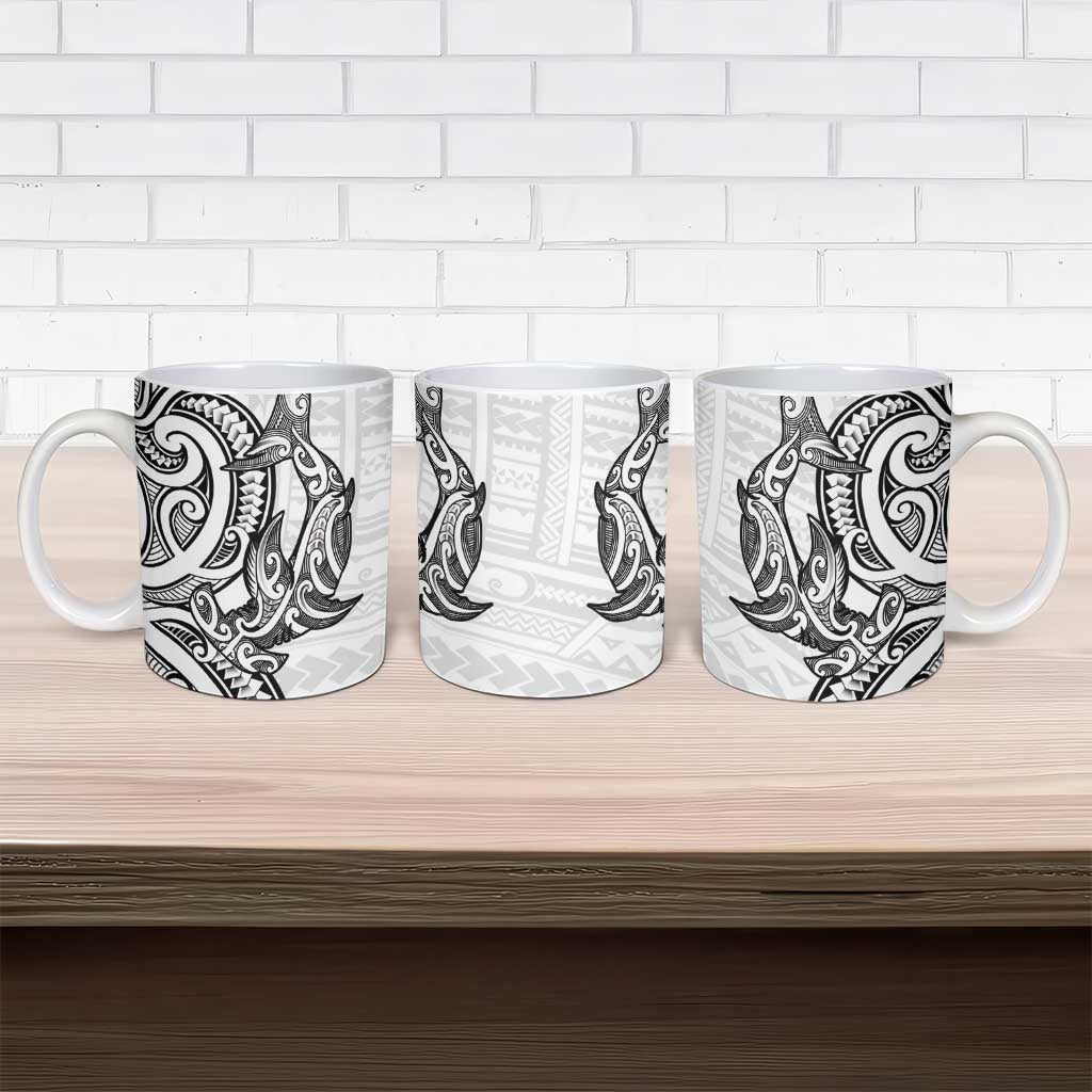 New Zealand Hammerhead Shark Ceramic Mug Maori Haehae Mangopare White - Vibe Hoodie