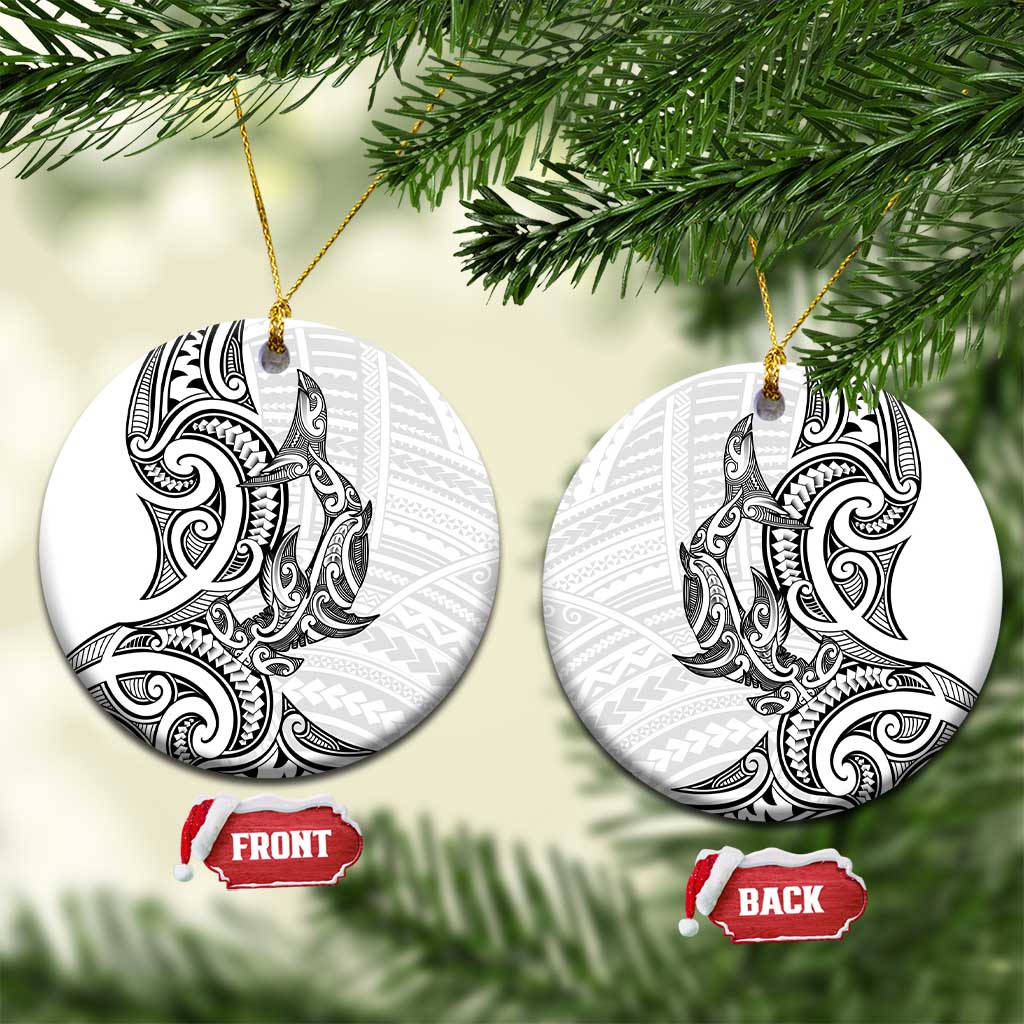 New Zealand Hammerhead Shark Ceramic Ornament Maori Haehae Mangopare White - Vibe Hoodie