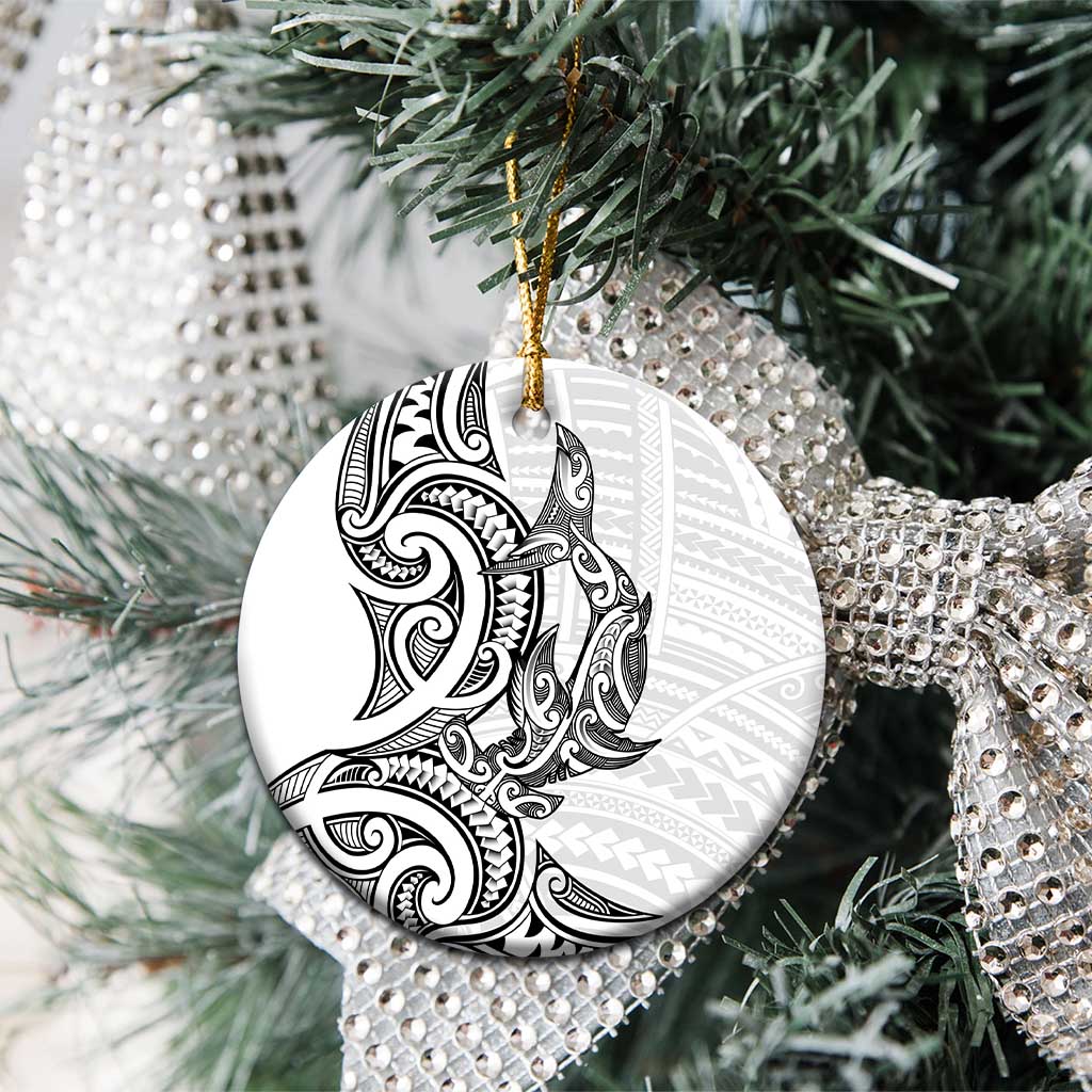 New Zealand Hammerhead Shark Ceramic Ornament Maori Haehae Mangopare White - Vibe Hoodie