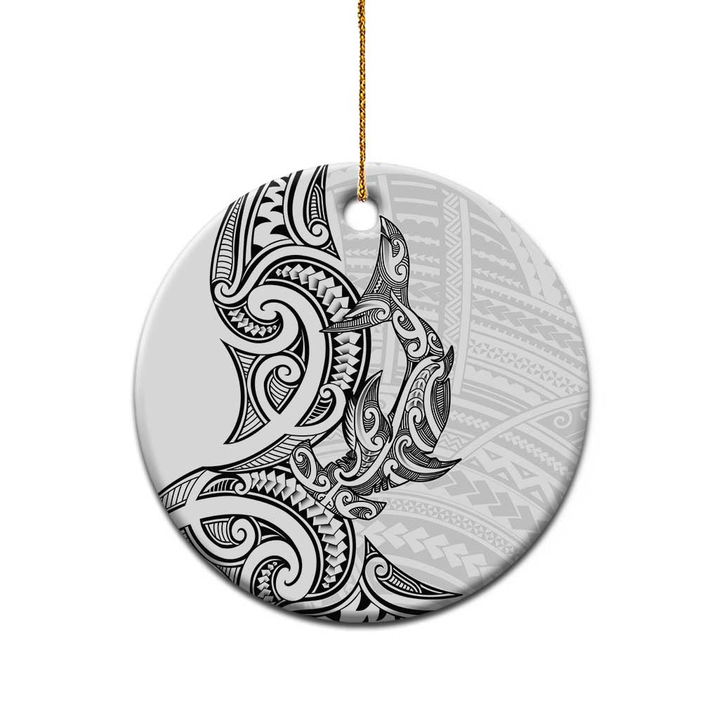New Zealand Hammerhead Shark Ceramic Ornament Maori Haehae Mangopare White - Vibe Hoodie