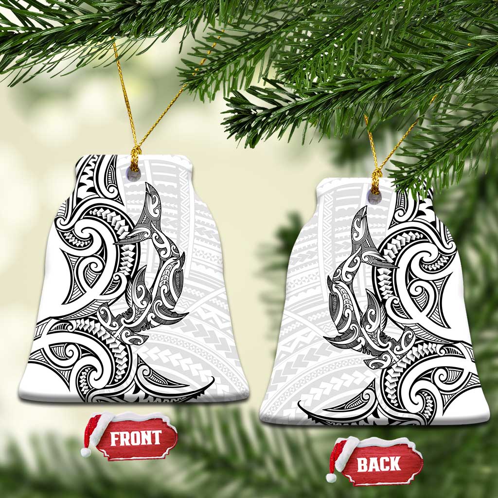 New Zealand Hammerhead Shark Ceramic Ornament Maori Haehae Mangopare White - Vibe Hoodie