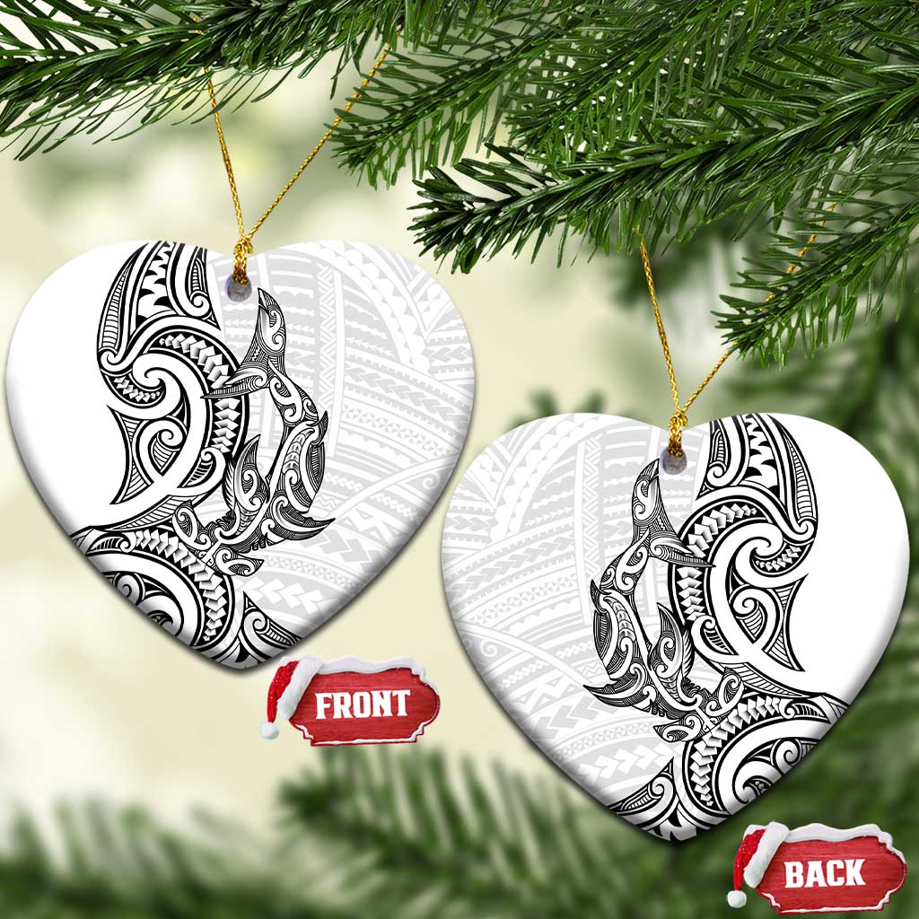 New Zealand Hammerhead Shark Ceramic Ornament Maori Haehae Mangopare White - Vibe Hoodie