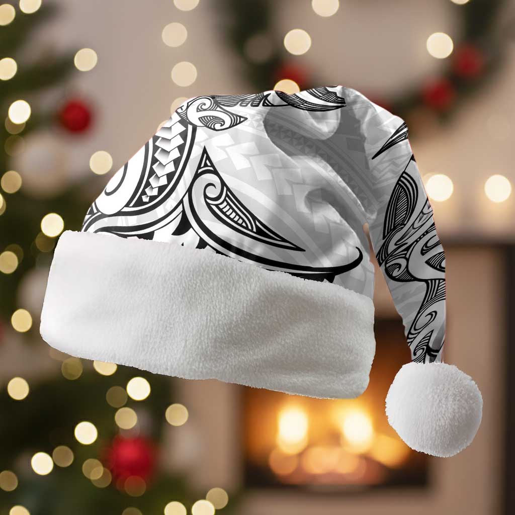 New Zealand Hammerhead Shark Christmas Santa Hat Maori Haehae Mangopare White - Vibe Hoodie