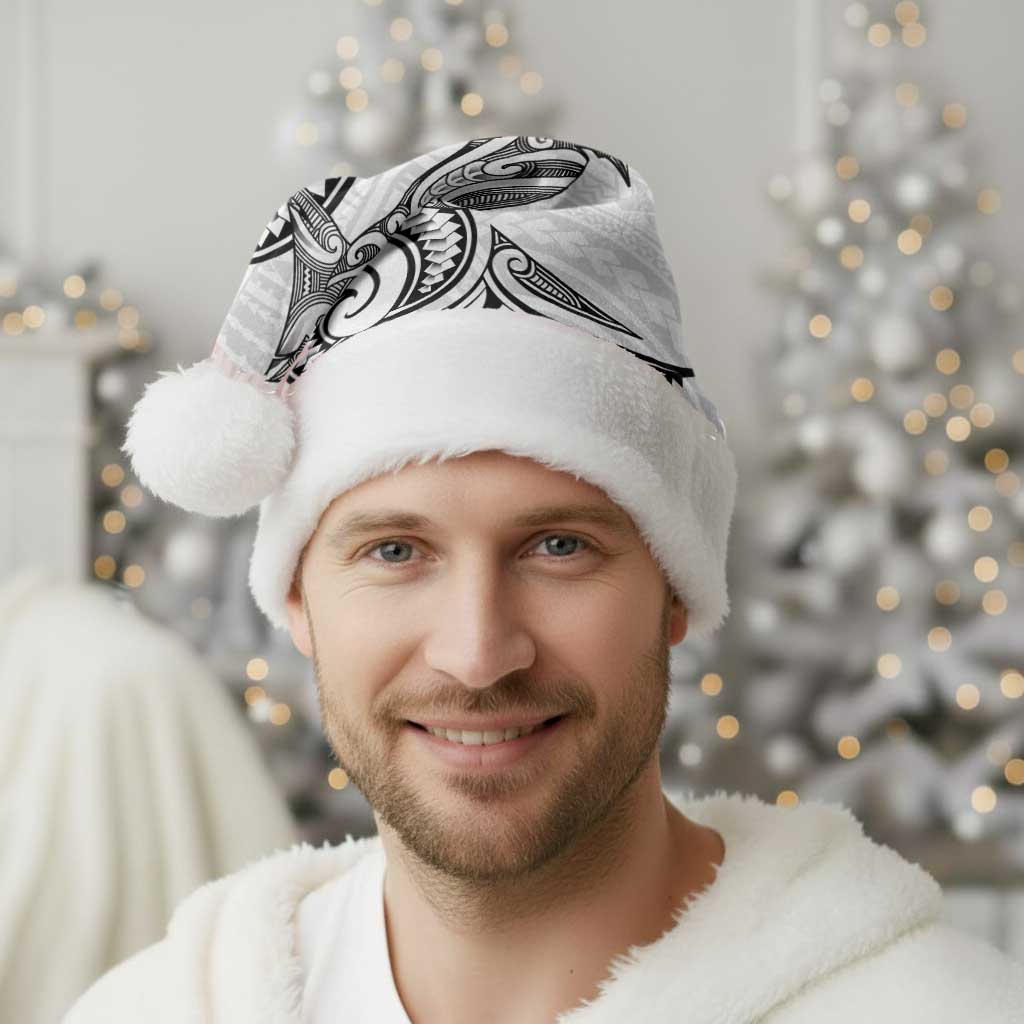 New Zealand Hammerhead Shark Christmas Santa Hat Maori Haehae Mangopare White - Vibe Hoodie