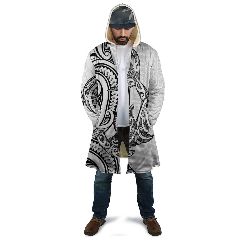 New Zealand Hammerhead Shark Cloak Maori Haehae Mangopare White - Vibe Hoodie