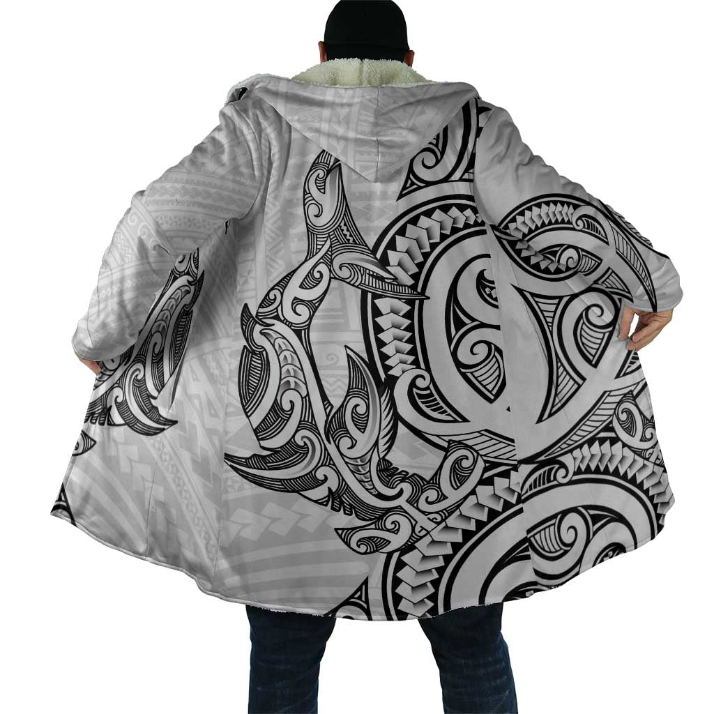 New Zealand Hammerhead Shark Cloak Maori Haehae Mangopare White - Vibe Hoodie