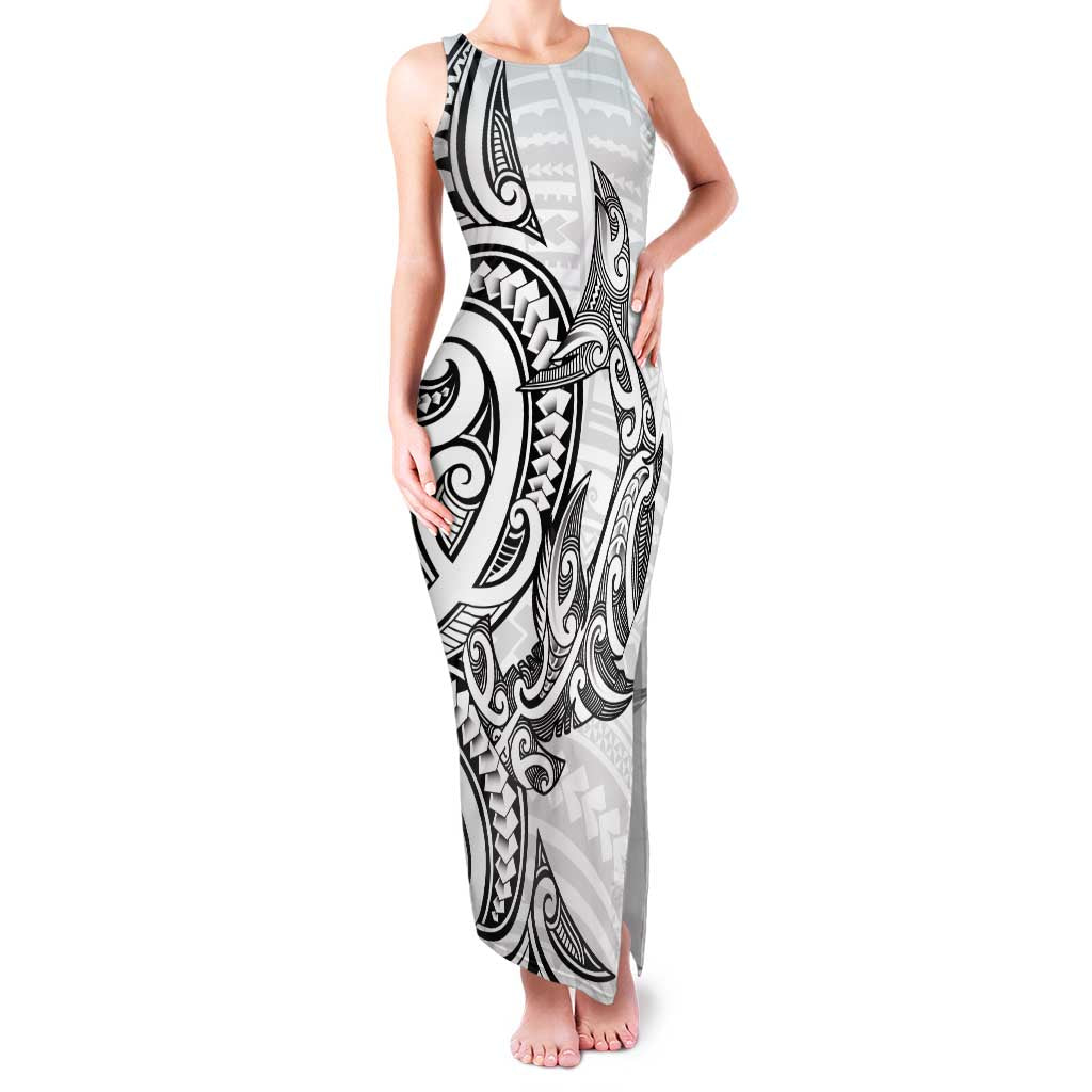 New Zealand Hammerhead Shark Family Matching Tank Maxi Dress and Hawaiian Shirt Maori Haehae Mangopare White - Vibe Hoodie