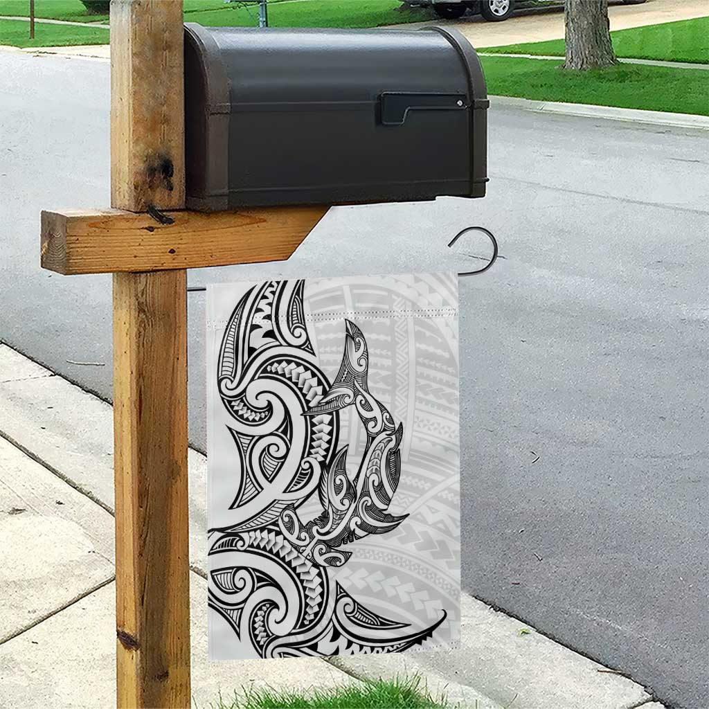 New Zealand Hammerhead Shark Garden Flag Maori Haehae Mangopare White - Vibe Hoodie