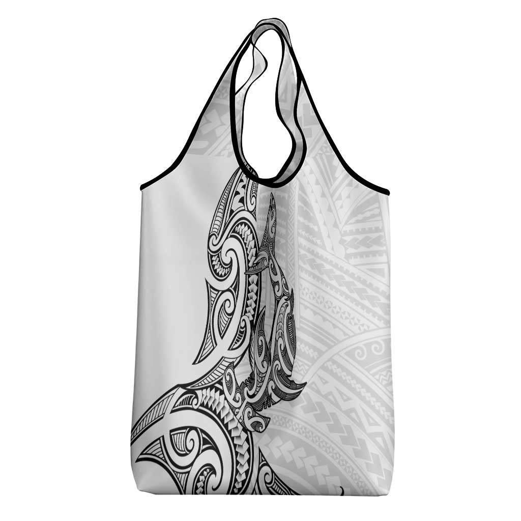New Zealand Hammerhead Shark Grocery Bag Maori Haehae Mangopare White - Vibe Hoodie