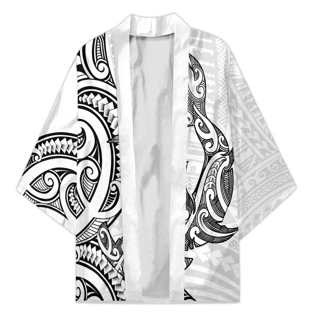 New Zealand Hammerhead Shark Kimono Maori Haehae Mangopare White - Vibe Hoodie