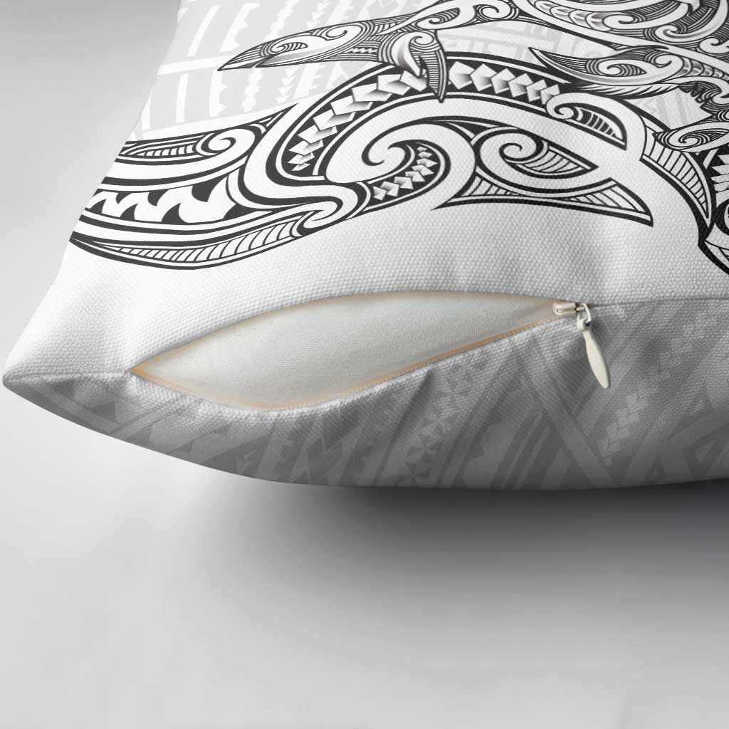 New Zealand Hammerhead Shark Pillow Cover Maori Haehae Mangopare White - Vibe Hoodie