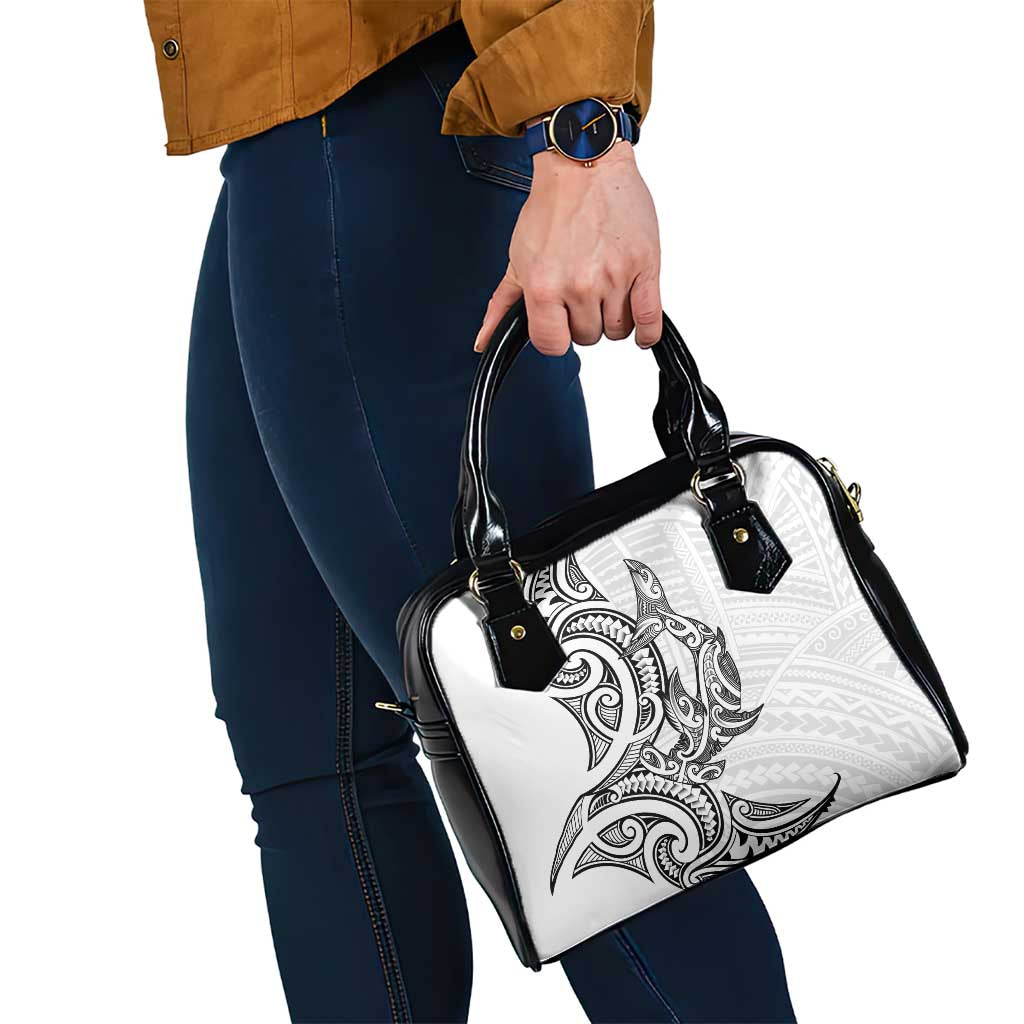 New Zealand Hammerhead Shark Shoulder Handbag Maori Haehae Mangopare White - Vibe Hoodie