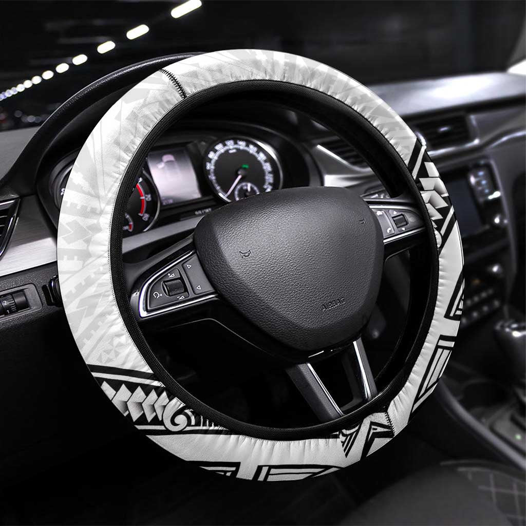 New Zealand Hammerhead Shark Steering Wheel Cover Maori Haehae Mangopare White - Vibe Hoodie