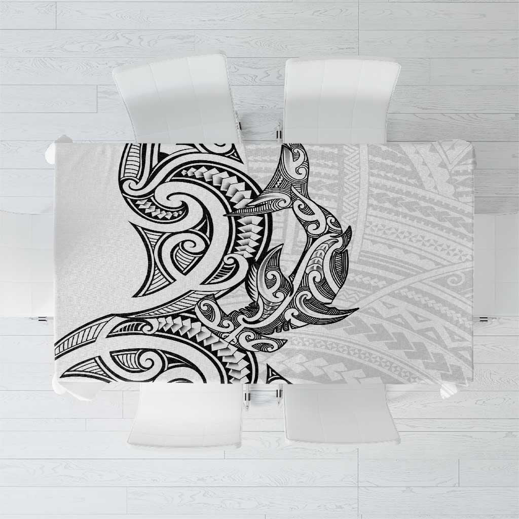 New Zealand Hammerhead Shark Tablecloth Maori Haehae Mangopare White - Vibe Hoodie
