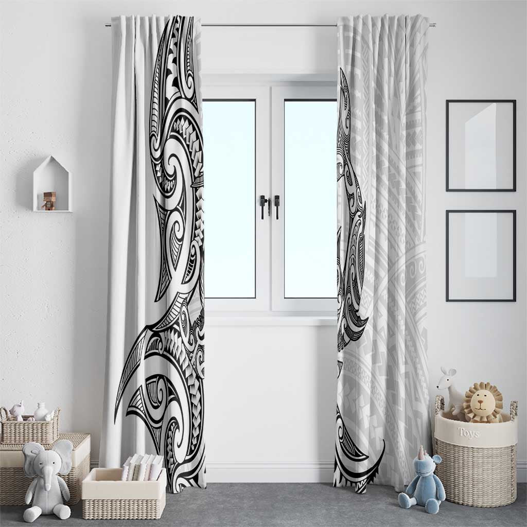 New Zealand Hammerhead Shark Window Curtain Maori Haehae Mangopare White - Vibe Hoodie