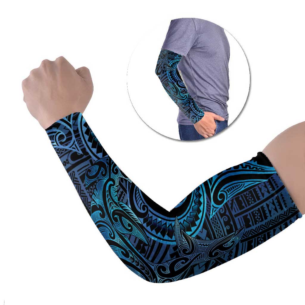 New Zealand Hammerhead Shark Arm Sleeves Maori Haehae Mangopare Galaxy - Vibe Hoodie