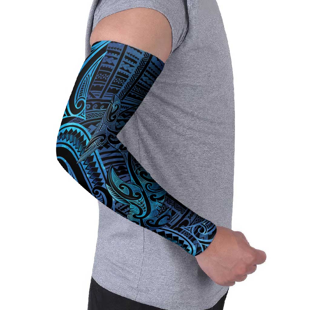 New Zealand Hammerhead Shark Arm Sleeves Maori Haehae Mangopare Galaxy - Vibe Hoodie
