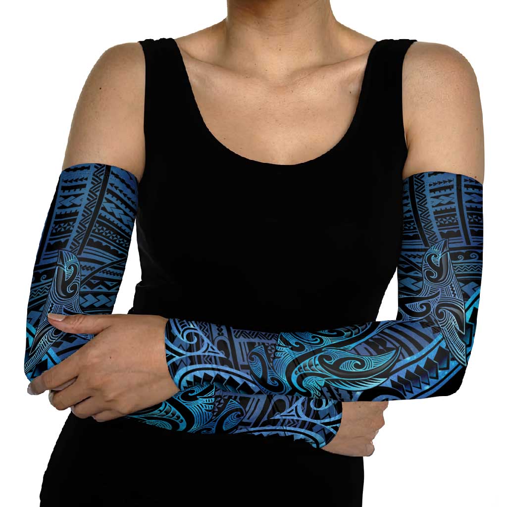 New Zealand Hammerhead Shark Arm Sleeves Maori Haehae Mangopare Galaxy - Vibe Hoodie
