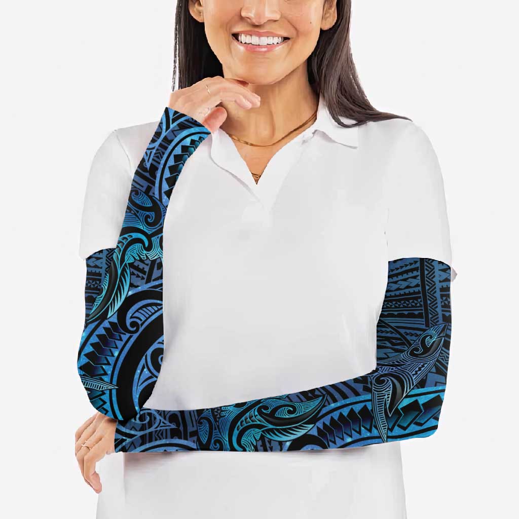 New Zealand Hammerhead Shark Arm Sleeves Maori Haehae Mangopare Galaxy - Vibe Hoodie