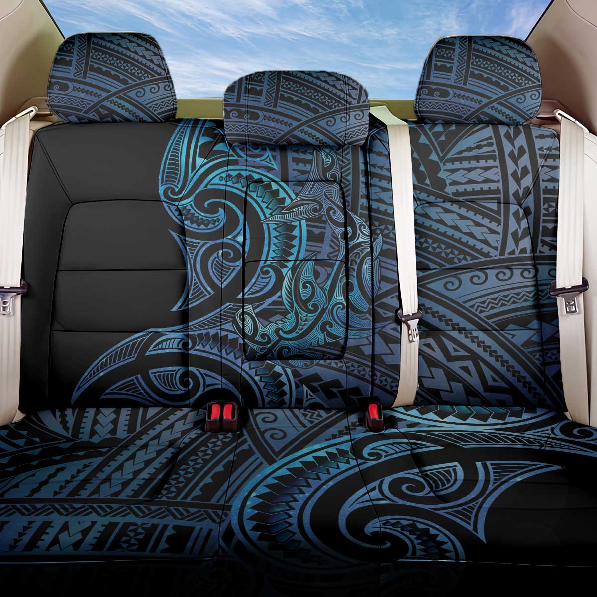 New Zealand Hammerhead Shark Back Car Seat Cover Maori Haehae Mangopare Galaxy - Vibe Hoodie
